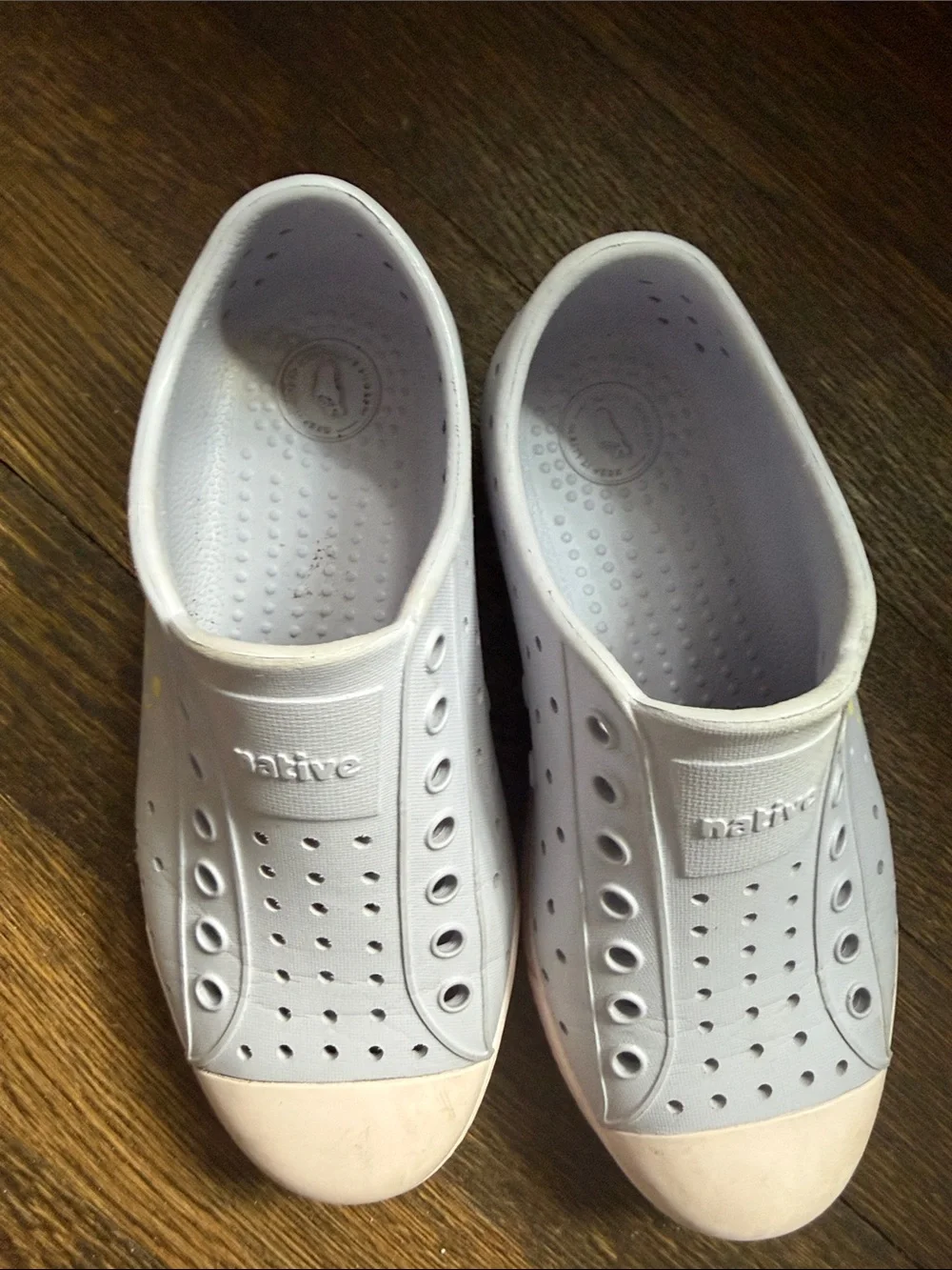 Native Kids Slip-On Water Shoes in Pale Lavender with Unicorn Detail